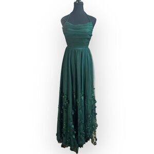 NWOT City Triangles Womens Dark Green Floral Maxi Dress Size XS Juniors